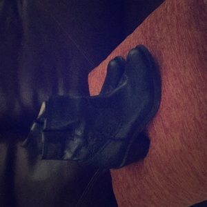 Black leather western boots